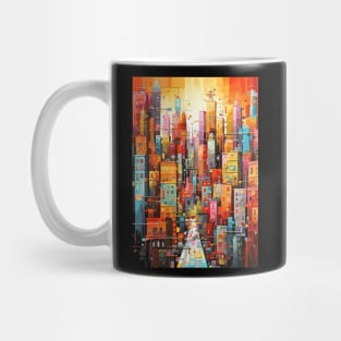 Colorful Dream World Cityscape Abstract Art Mug